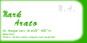 mark arato business card