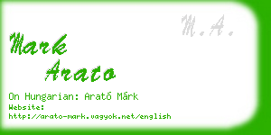 mark arato business card
